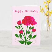 Verjaardagskaart Rode Roos Kaart (Gele Bloem)