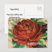 Verjaardagskaart Roos Briefkaart (Voorkant / Achterkant)
