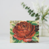 Verjaardagskaart Roos Briefkaart (Staand voorkant)