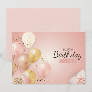 Verjaardagskaart Roze Ballonkaart Kaart