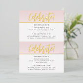 VERJAARDAGSKAART roze gouden polka dots Folie Uitnodiging (Staand Voorkant)