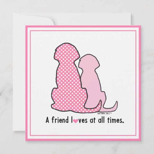 Verjaardagskaart Roze Honden (Voorkant)