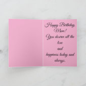 Verjaardagskaart roze voor Mama Kaart (Binnen)