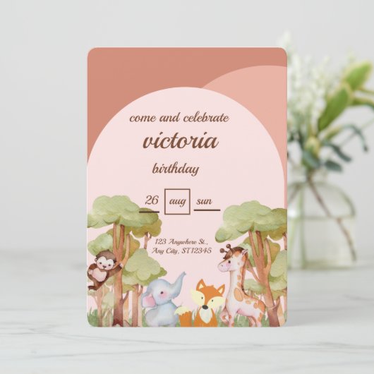 verjaardagskaart save the date (Staand voorkant)