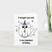 Verjaardagskaart schattige kat grappig kaart (Voorkant)