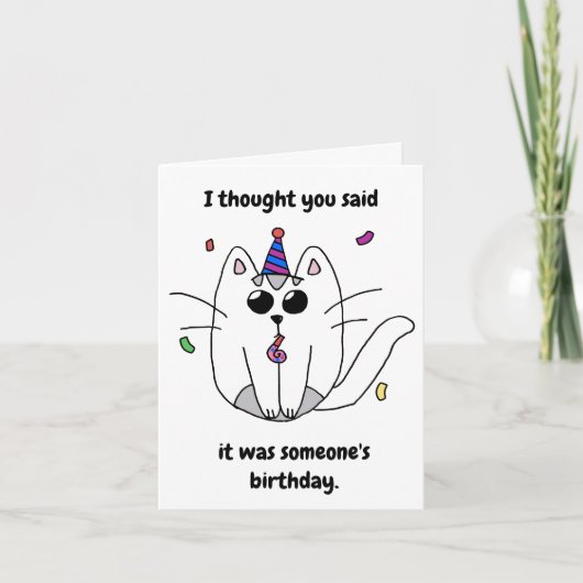 Verjaardagskaart schattige kat grappig kaart (Voorkant)