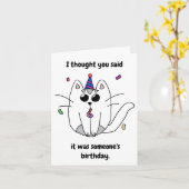 Verjaardagskaart schattige kat grappig kaart (Gele Bloem)