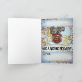 Verjaardagskaart schedel en rozen kaart (Binnen)