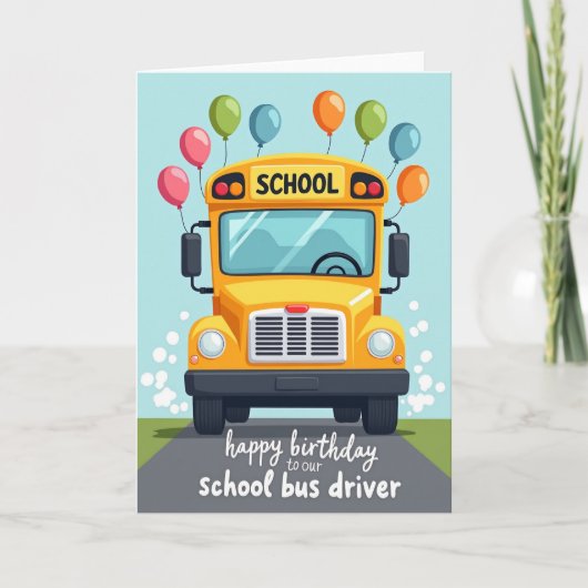 Verjaardagskaart schoolbus kaart (Voorkant)
