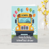 Verjaardagskaart schoolbus kaart (Gele Bloem)
