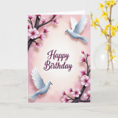 Verjaardagskaart Serene Dove Kaart (Gele Bloem)