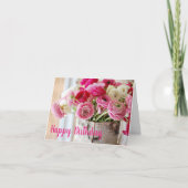 Verjaardagskaart - Shabby Chic Boeket Kaart (Voorkant)