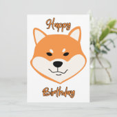 Verjaardagskaart Shiba Inu originele uitnodiging (Staand voorkant)