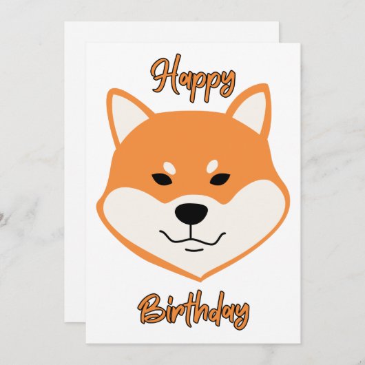 Verjaardagskaart Shiba Inu originele uitnodiging (Voorkant / Achterkant)