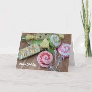 Verjaardagskaart Snoepjes en Lolly's Feestdagen Kaart