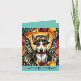 Verjaardagskaart steampunk hond verjaardagskaart notitiekaartje
