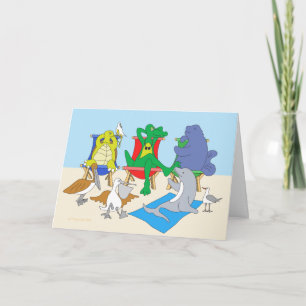Verjaardagskaart Stranddieren Feestdagen Kaart