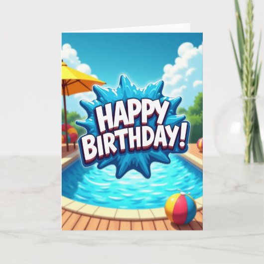 Verjaardagskaart Summer Splash Kaart (Voorkant)