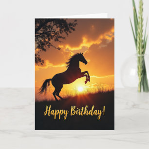 Verjaardagskaart Sunset Equine Kaart