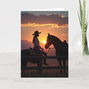 Verjaardagskaart Sunset Rider Kaart