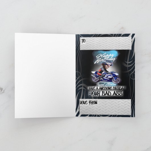 Verjaardagskaart superbike kaart (Binnen)