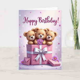 Verjaardagskaart Sweet Bear Trio Kaart