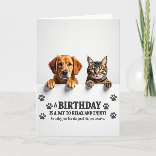 Verjaardagskaart Sweet Paws Kaart (Voorkant)