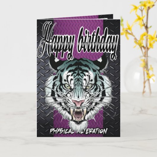 Verjaardagskaart tijger kaart (Gele Bloem)