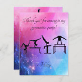 Verjaardagskaart Turnen Bedankkaart (Voorkant / Achterkant)