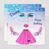 Verjaardagskaart uitnodiging (Voorkant / Achterkant)