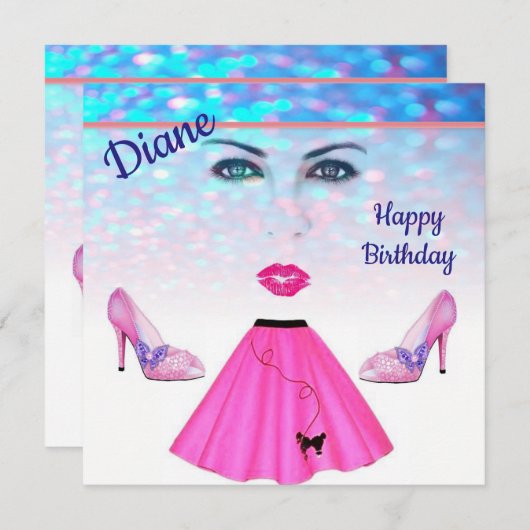 Verjaardagskaart uitnodiging (Voorkant / Achterkant)