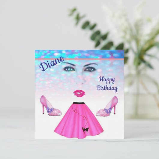 Verjaardagskaart uitnodiging (Staand voorkant)