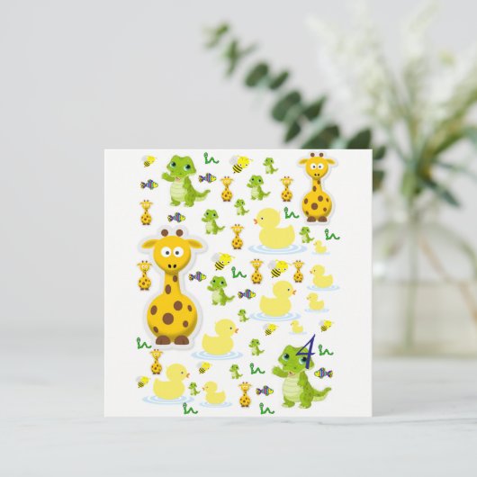 Verjaardagskaart uitnodiging (Staand voorkant)