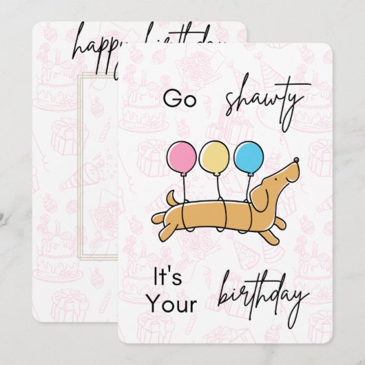 Verjaardagskaart / uitnodiging  (Voorkant / Achterkant)