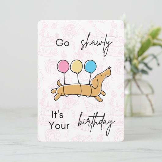 Verjaardagskaart / uitnodiging  (Staand voorkant)