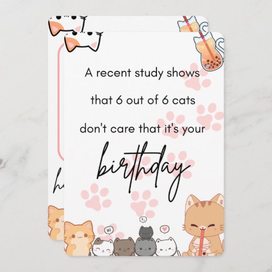 Verjaardagskaart / uitnodiging (Voorkant / Achterkant)