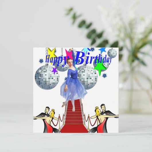 Verjaardagskaart uitnodiging (Staand voorkant)