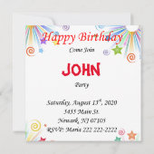 Verjaardagskaart uitnodiging aap twee jaar oud (Achterkant)