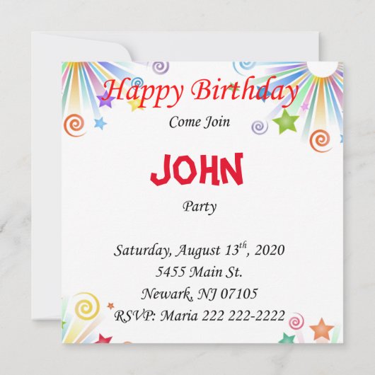 Verjaardagskaart uitnodiging aap twee jaar oud (Achterkant)