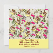 Verjaardagskaart uitnodiging ballonnen aap (Achterkant)