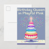 VERJAARDAGSKAART UITNODIGING BRIEFKAART (Voorkant / Achterkant)