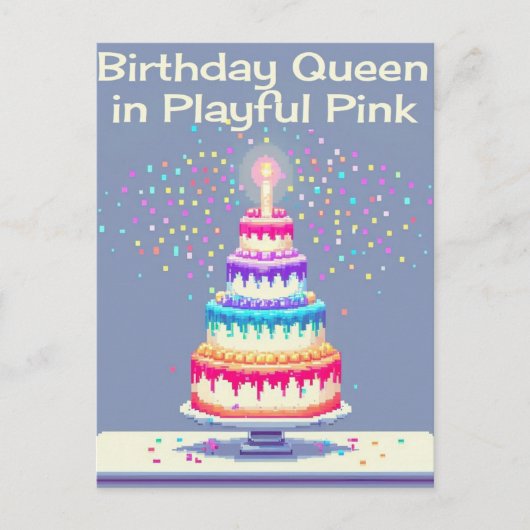 VERJAARDAGSKAART UITNODIGING BRIEFKAART (Voorkant)