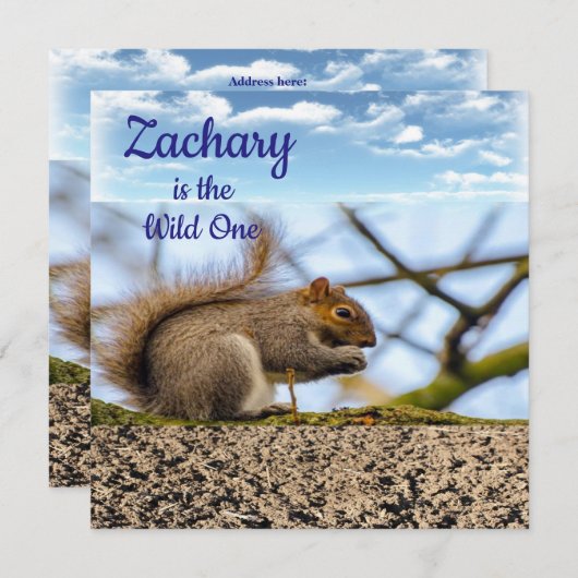 Verjaardagskaart Uitnodiging Eerste Verjaardag Wil (Voorkant / Achterkant)