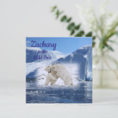 Verjaardagskaart Uitnodiging Eerste Verjaardag Wil (Staand voorkant)