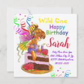 Verjaardagskaart Uitnodiging Feeën (Achterkant)