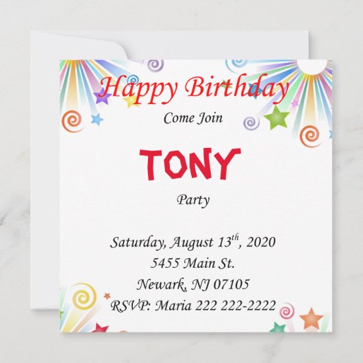 Verjaardagskaart uitnodiging Ijsbeer (Achterkant)