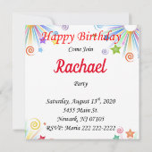 Verjaardagskaart uitnodiging lammetje (Achterkant)