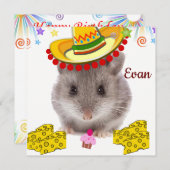 Verjaardagskaart uitnodiging muizen (Voorkant / Achterkant)