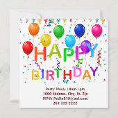 Verjaardagskaart Uitnodiging Taart Peer Fruit (Achterkant)