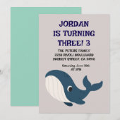 Verjaardagskaart uitnodiging voor kinderen (Voorkant / Achterkant)